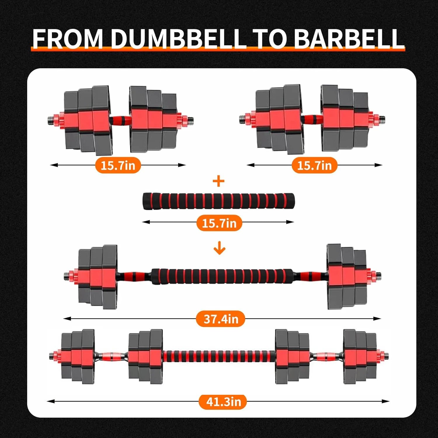 44LB Dumbbell to Barbell Set