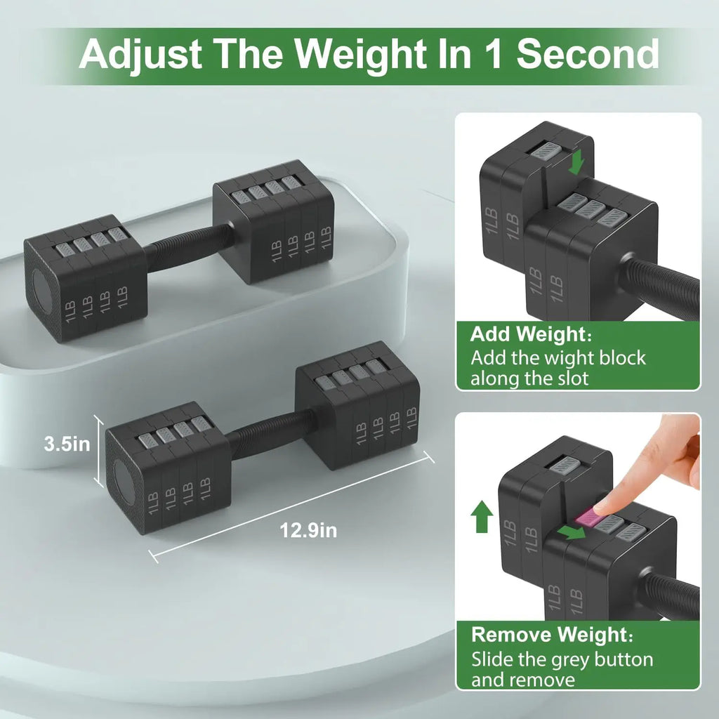 22LB 5-Level Adjustable Dumbbell Set