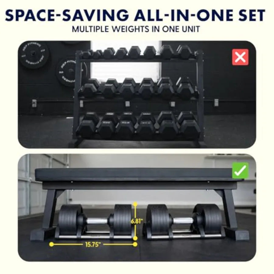 Quick Change Adjustable Dumbbells (Black)