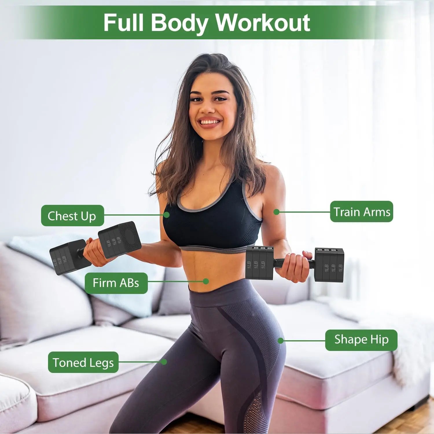 22LB 5-Level Adjustable Dumbbell Set