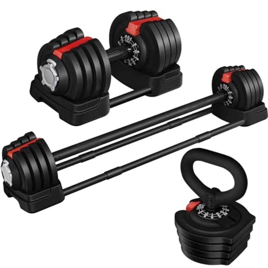 40/52.5/90LB Fast Adjust Dumbbell Set