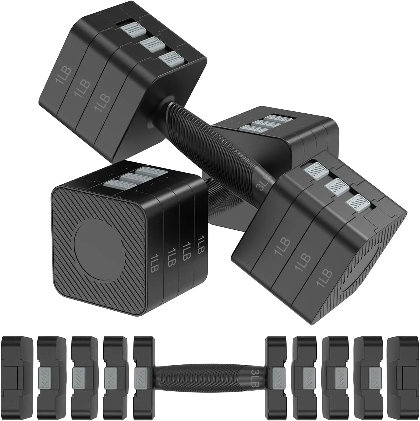22LB 5-Level Adjustable Dumbbell Set
