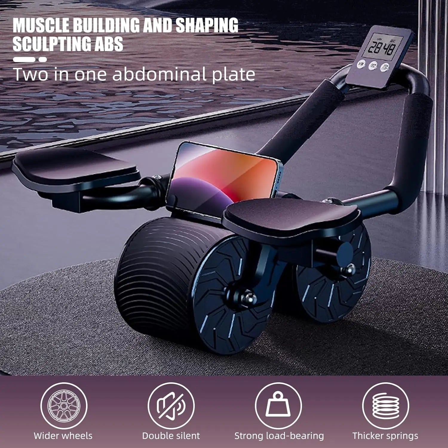 Auto Rebound Ab Roller with Elbow Support