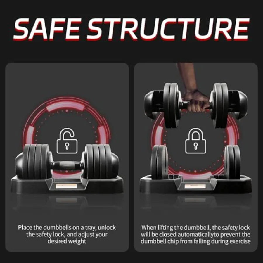 22/25/52LB Adjustable Dumbbell Set