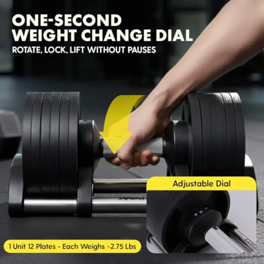 Quick Change Adjustable Dumbbells (Black)