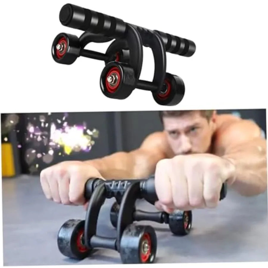 2-Pack 4-Wheel Ab Roller with Knee Mat