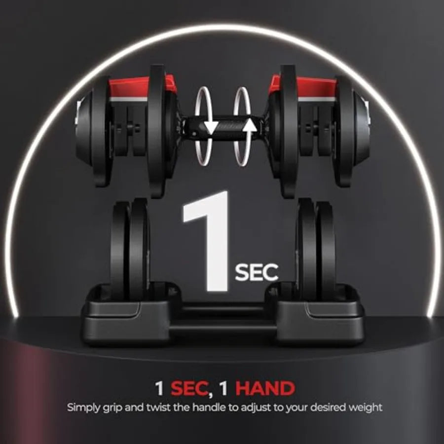 40/52.5/90LB Fast Adjust Dumbbell Set