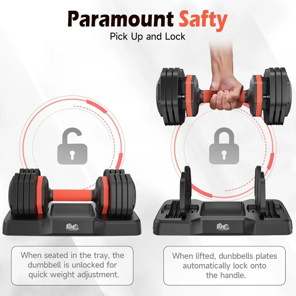 FEIERDUN 5–50LB Adjustable Dumbbells
