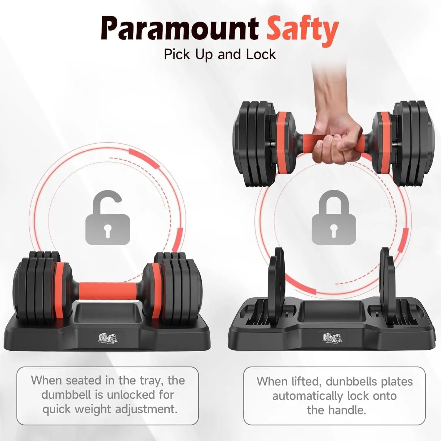 FEIERDUN 5–50LB Adjustable Dumbbells