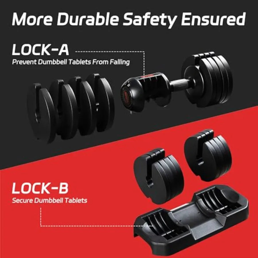 22/25/52LB Adjustable Dumbbell Set