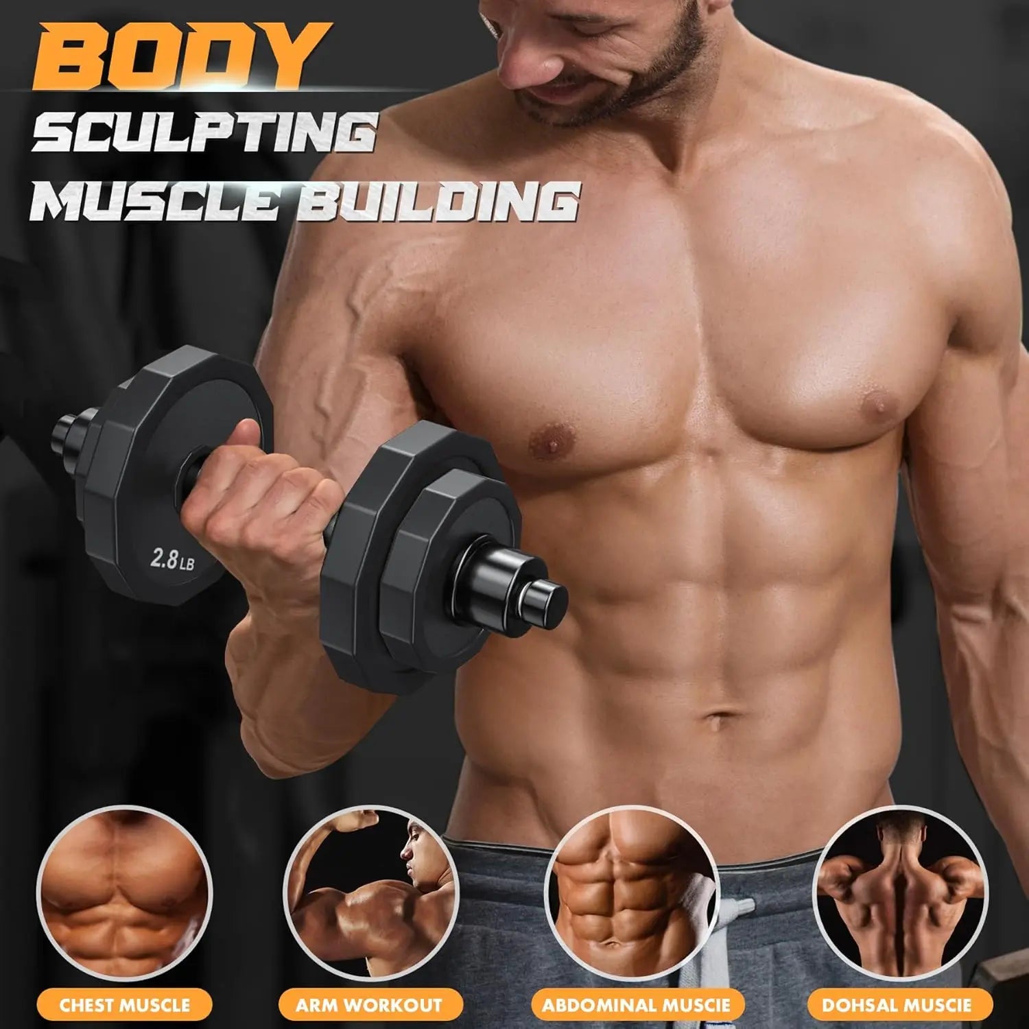 22–88LB Adjustable Dumbbell & Barbell Set