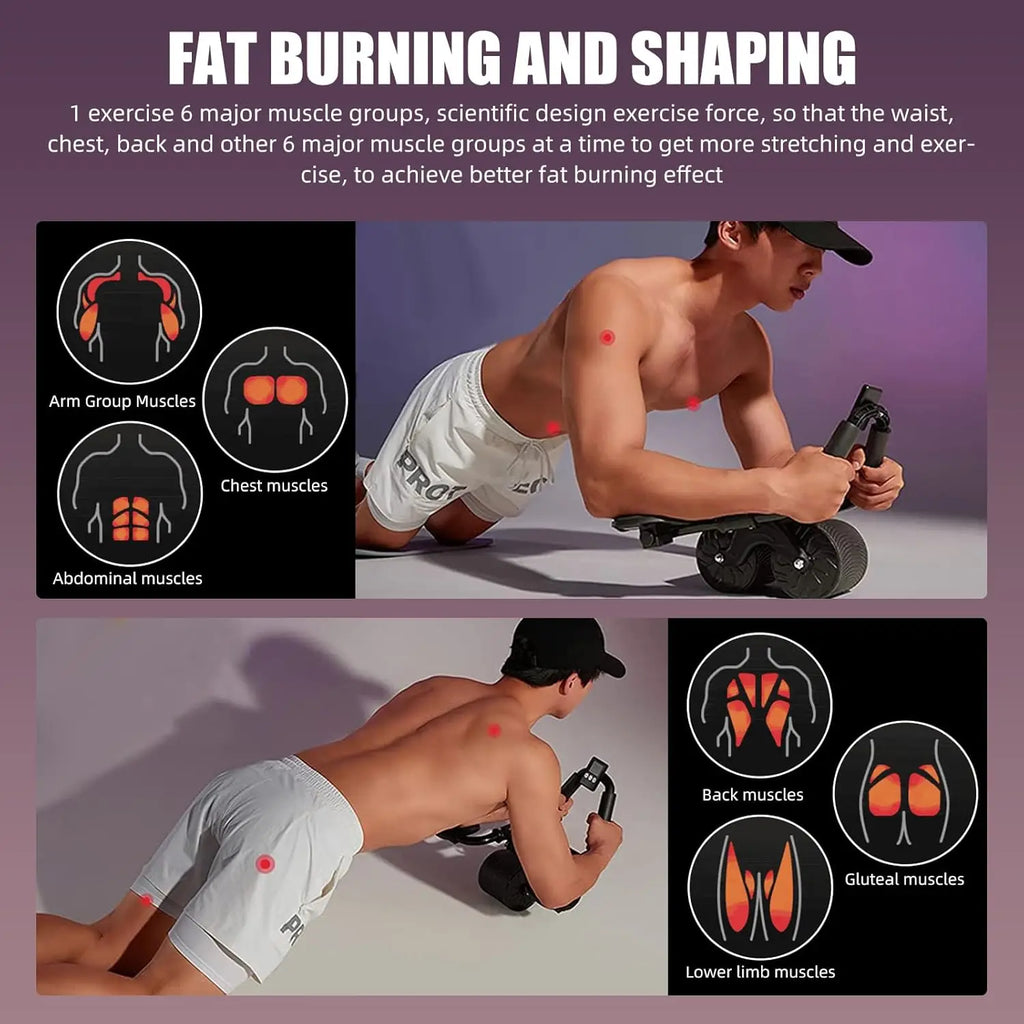 Auto Rebound Ab Roller with Elbow Support