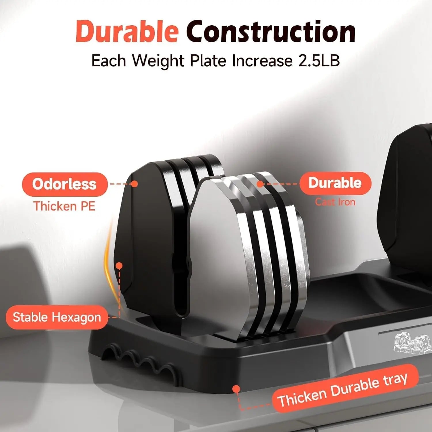FEIERDUN 5–50LB Adjustable Dumbbells