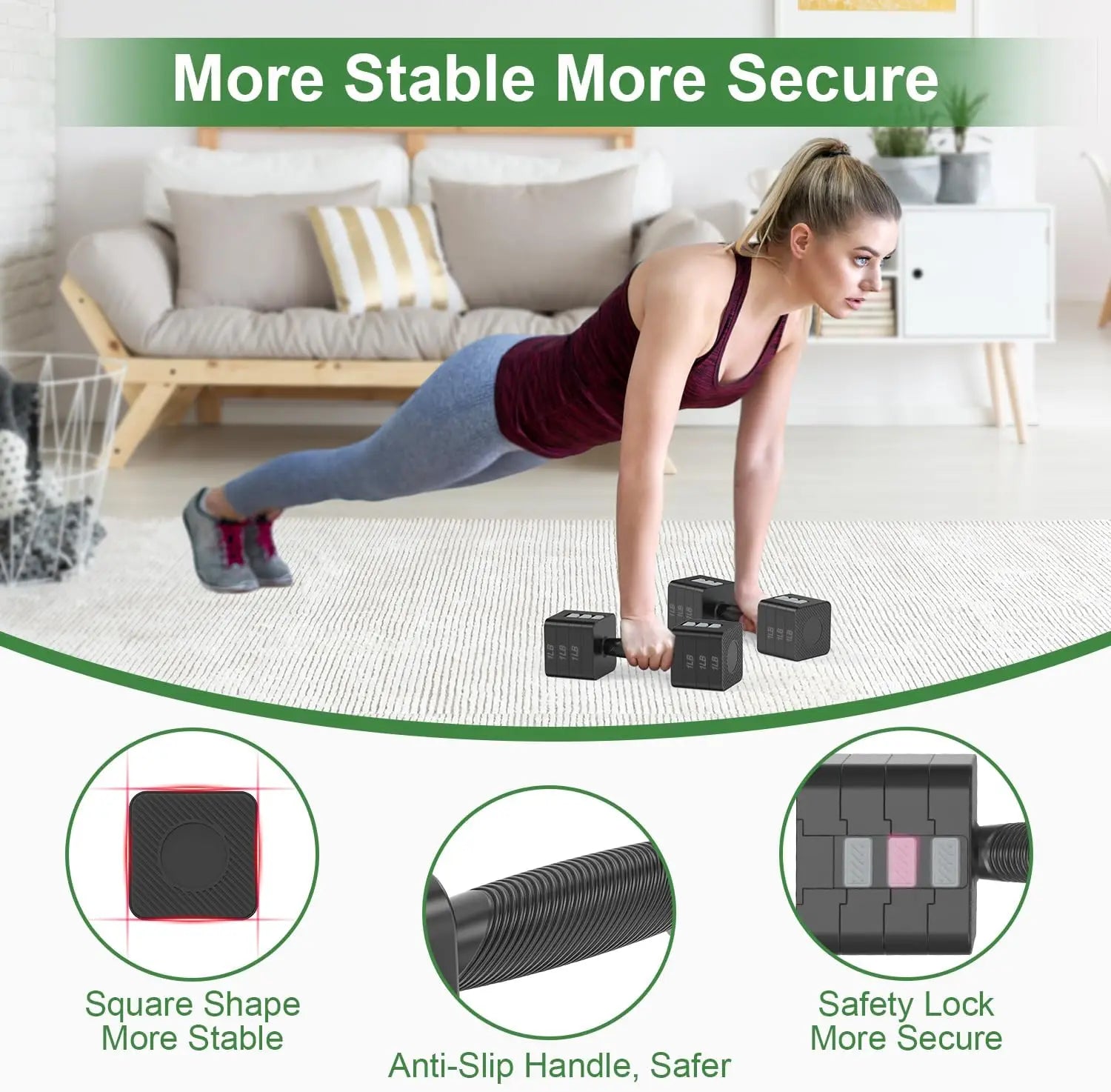 22LB 5-Level Adjustable Dumbbell Set