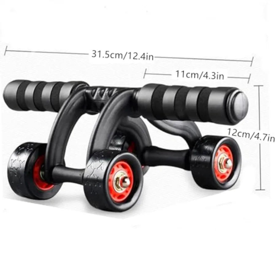2-Pack 4-Wheel Ab Roller with Knee Mat