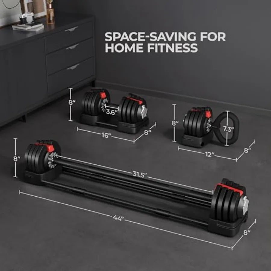 40/52.5/90LB Fast Adjust Dumbbell Set